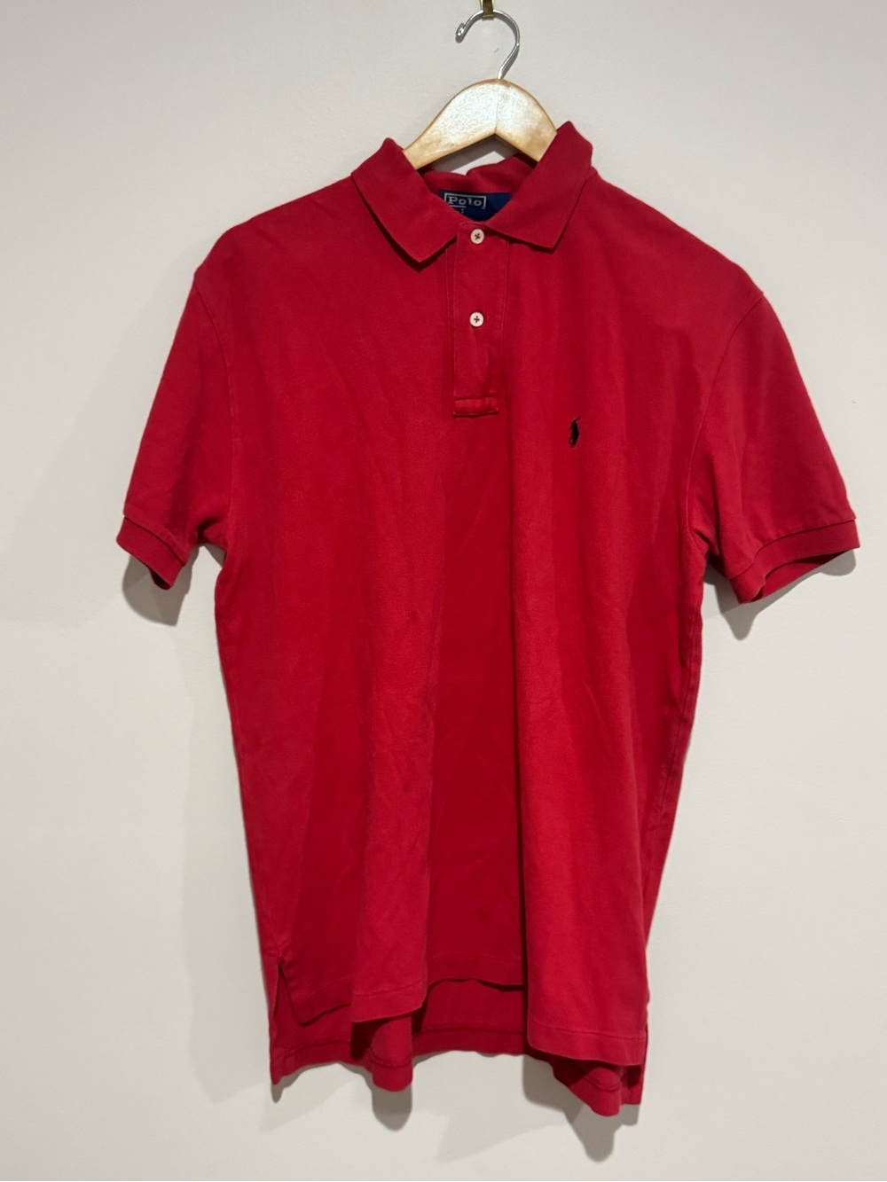 Polo Ralph Lauren Polo Shirt Mens Medium Red Classic Fit Short Sleeve Pony